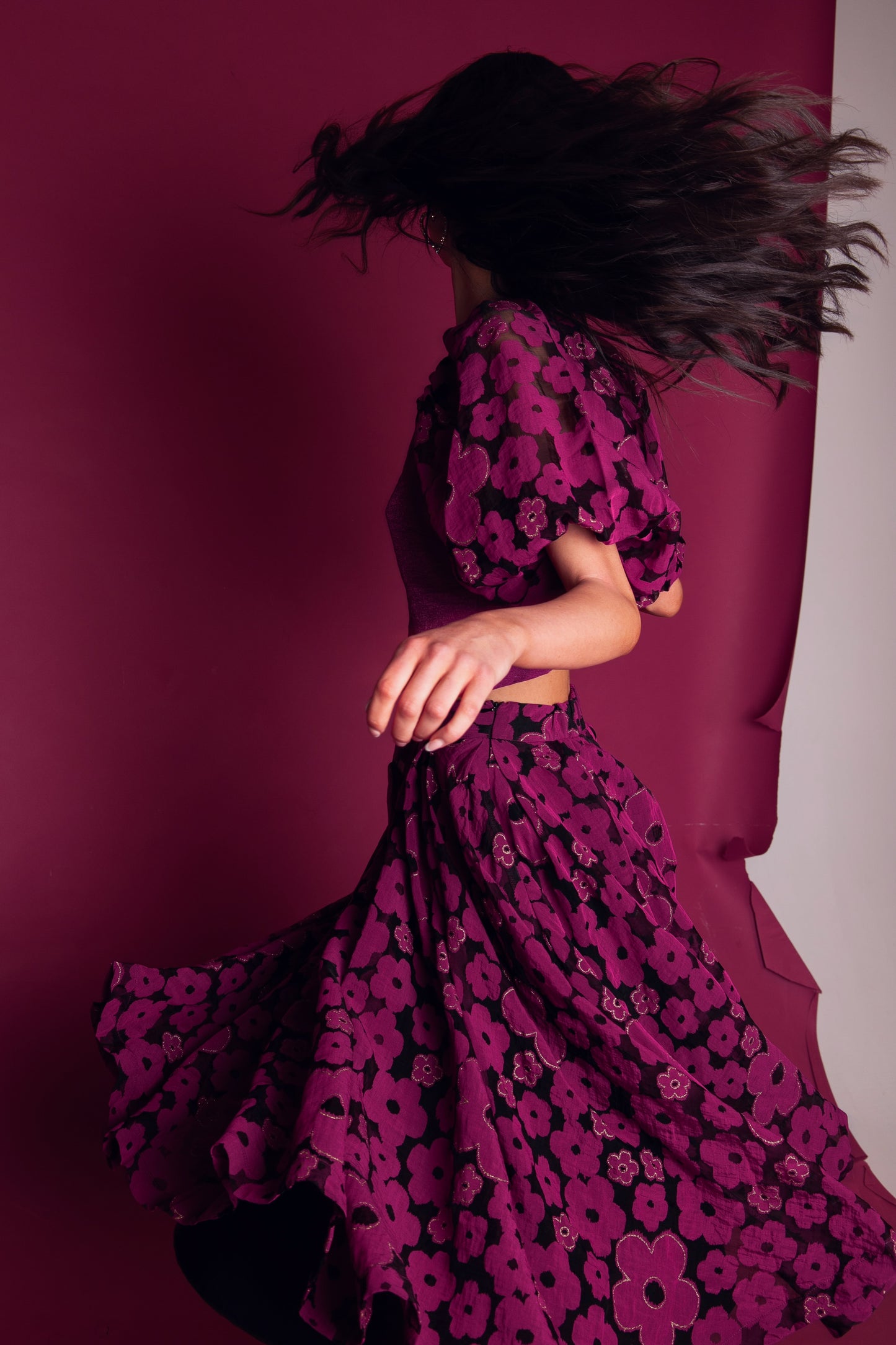 Skjørt Paris plum burnout