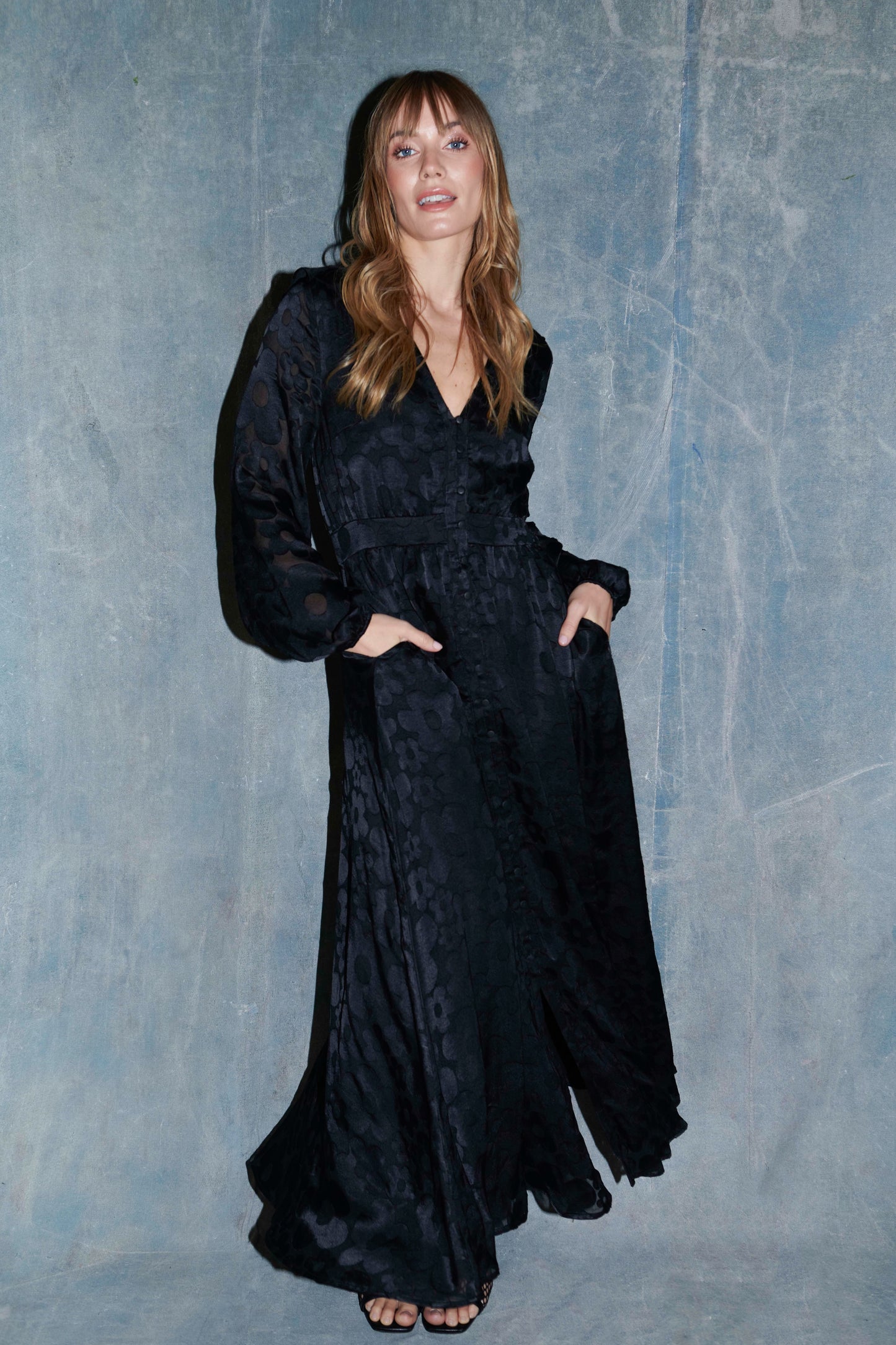 Kjole Sylvie black burnout