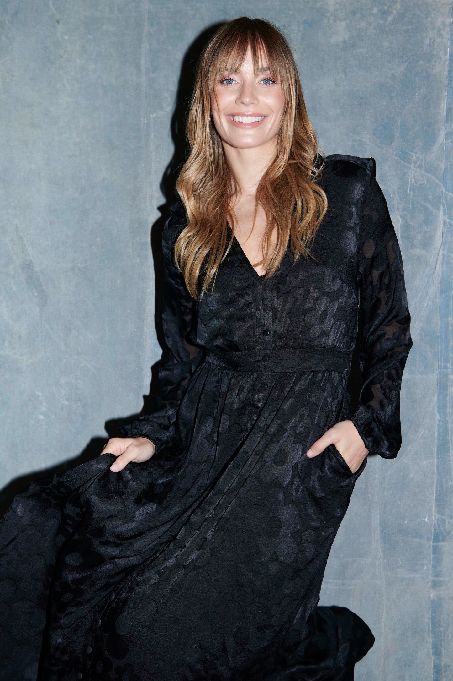 Kjole Sylvie black burnout