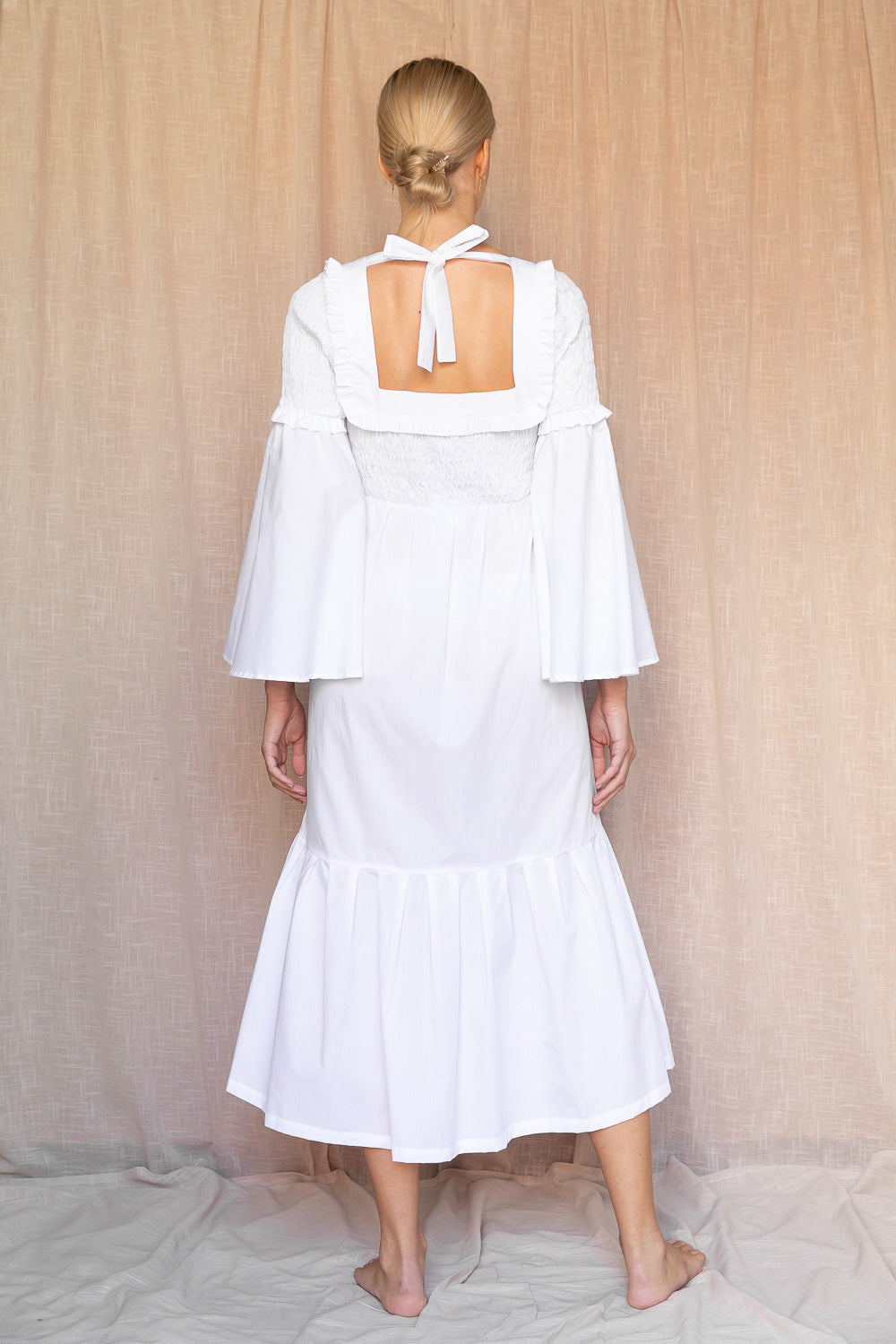 Kjole Lilje poplin white